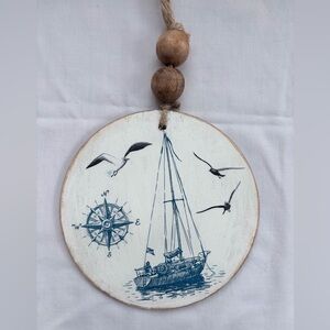 Nautical Hanging Ornament with Sailboat Design
